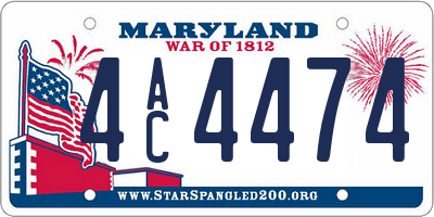 MD license plate 4AC4474