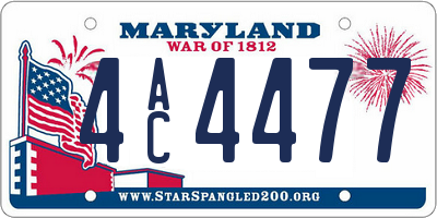 MD license plate 4AC4477