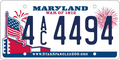 MD license plate 4AC4494