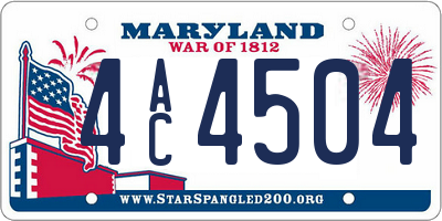 MD license plate 4AC4504