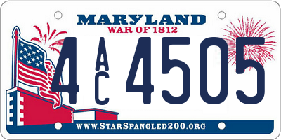 MD license plate 4AC4505