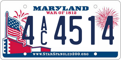 MD license plate 4AC4514