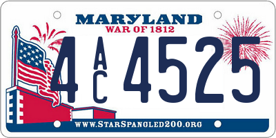 MD license plate 4AC4525