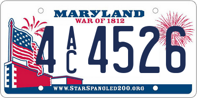 MD license plate 4AC4526