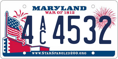 MD license plate 4AC4532