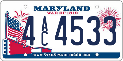 MD license plate 4AC4533