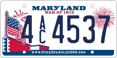 MD license plate 4AC4537