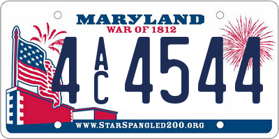 MD license plate 4AC4544