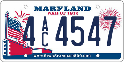 MD license plate 4AC4547