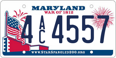 MD license plate 4AC4557