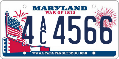 MD license plate 4AC4566