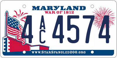 MD license plate 4AC4574