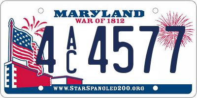 MD license plate 4AC4577