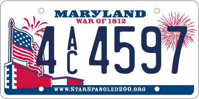 MD license plate 4AC4597