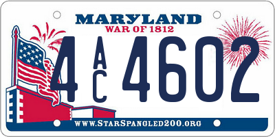 MD license plate 4AC4602