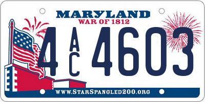 MD license plate 4AC4603