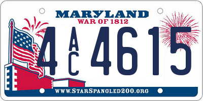 MD license plate 4AC4615