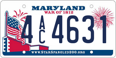MD license plate 4AC4631