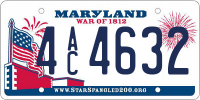 MD license plate 4AC4632