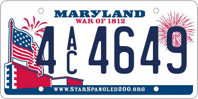 MD license plate 4AC4649