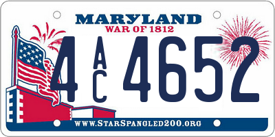 MD license plate 4AC4652