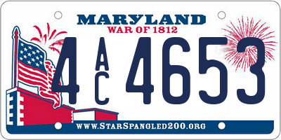 MD license plate 4AC4653