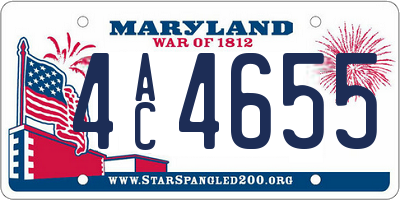 MD license plate 4AC4655