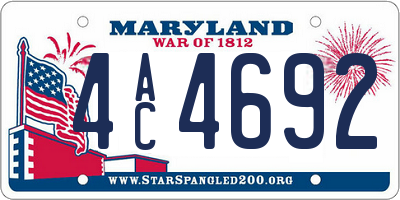 MD license plate 4AC4692