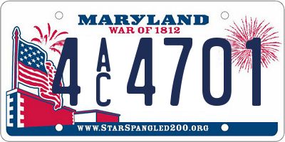 MD license plate 4AC4701