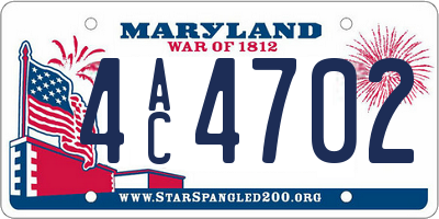 MD license plate 4AC4702