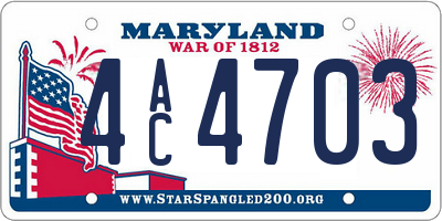 MD license plate 4AC4703