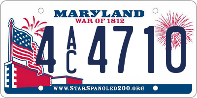 MD license plate 4AC4710