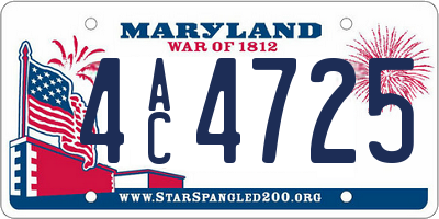 MD license plate 4AC4725