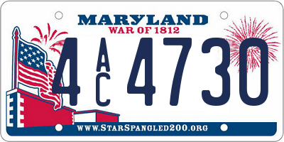 MD license plate 4AC4730