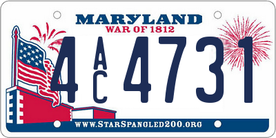 MD license plate 4AC4731