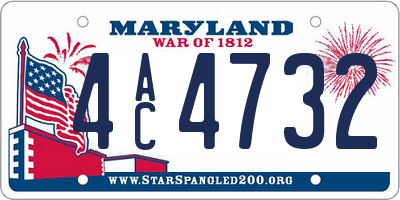 MD license plate 4AC4732