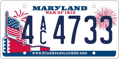 MD license plate 4AC4733