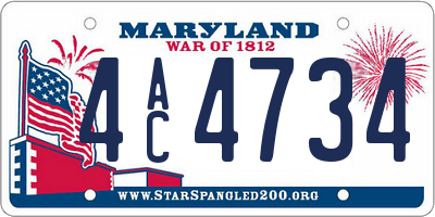 MD license plate 4AC4734
