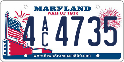 MD license plate 4AC4735