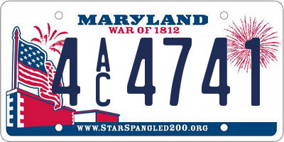 MD license plate 4AC4741