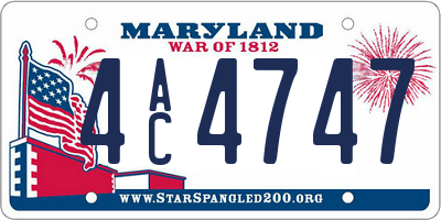 MD license plate 4AC4747