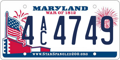 MD license plate 4AC4749