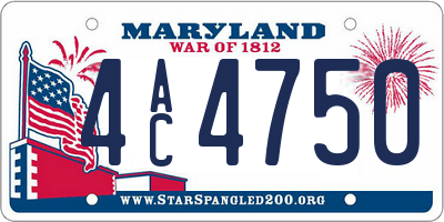 MD license plate 4AC4750