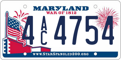 MD license plate 4AC4754