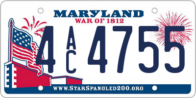 MD license plate 4AC4755