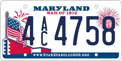 MD license plate 4AC4758