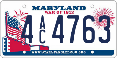 MD license plate 4AC4763