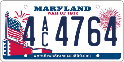 MD license plate 4AC4764