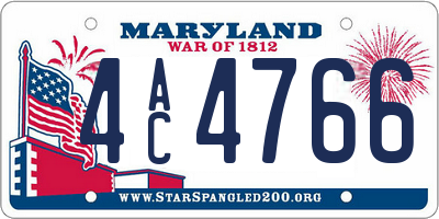 MD license plate 4AC4766