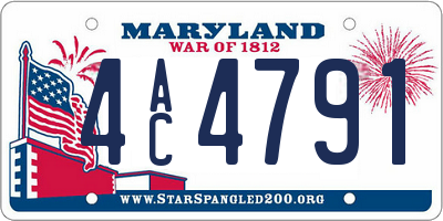 MD license plate 4AC4791